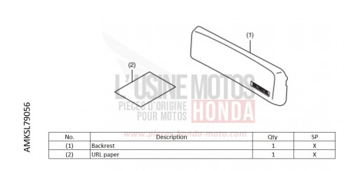 KIT,BACKREST(PLA 58L) CRF1100D2N de 2022